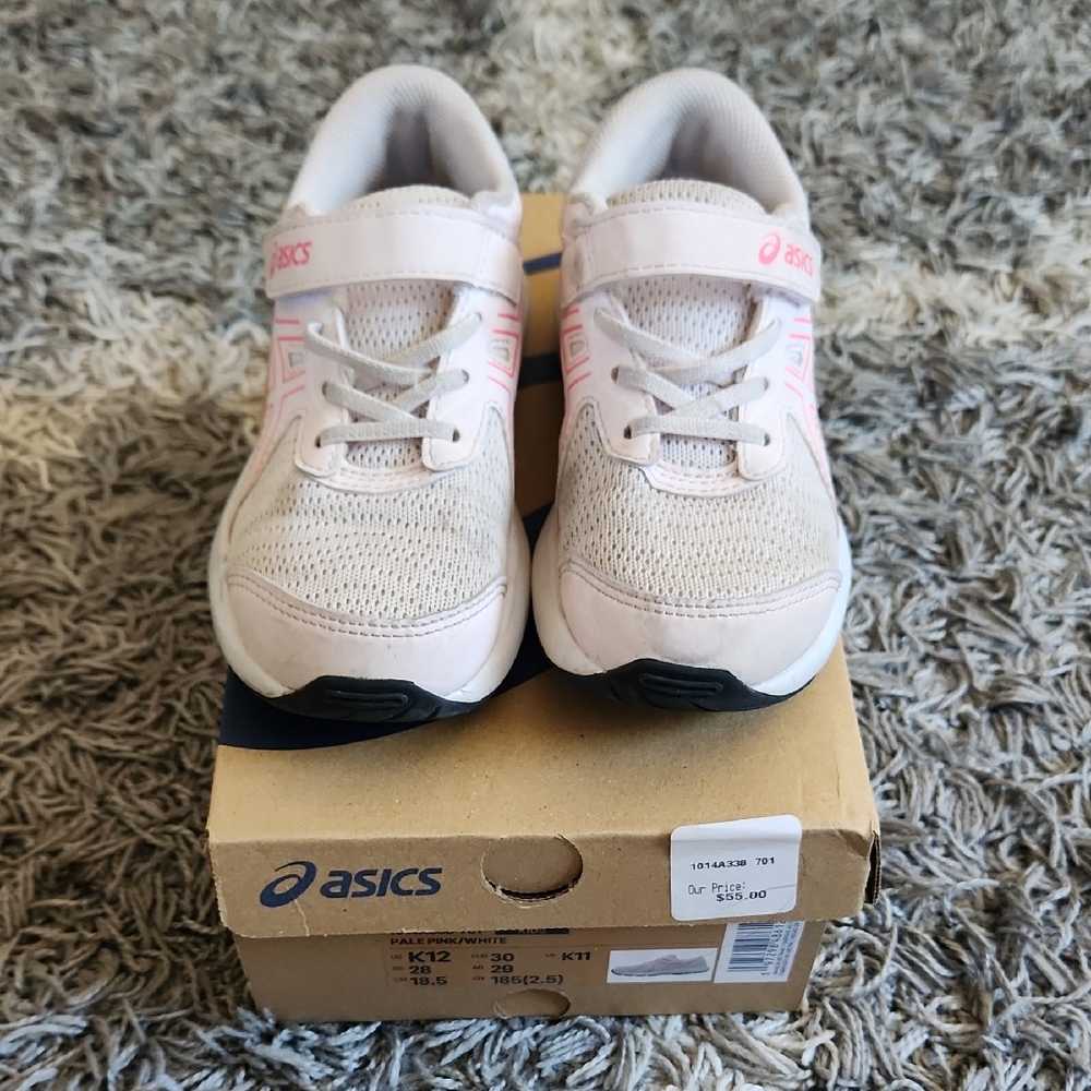 Asics Kids Light Pink and White Athletic Sneakers
